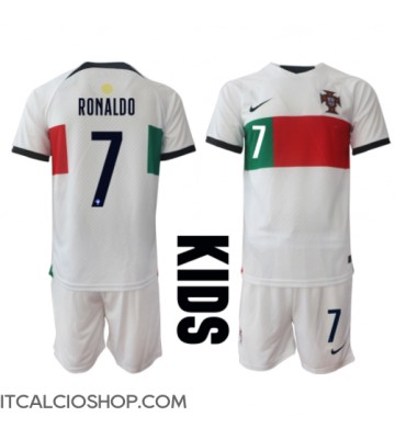 Portogallo Cristiano Ronaldo #7 Seconda Maglia Bambino Mondiali 2022 Manica Corta (+ Pantaloni corti)